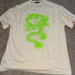 Nude and green oversized shirt from SHEIN